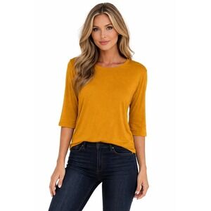 100% Auth Burberry Brit Mustard Yellow Cotton Knit Top Back Zip Logo L